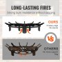 Comparaison des grilles à bûches VEVOR, mettant en valeur une conception solide et durable à six pieds par rapport à des alternatives plus faibles.