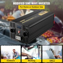 VEVOR Onduleur à onde sinusoïdale modifiée 6000 W CC 12 V à CA 230 V écran LCD