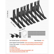 VEVOR Kit quincaillerie de cadre portail anti-affaissement en fer 2 ensembles