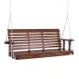 VEVOR Balançoire de porche en bois 1,7 m, banc de terrasse pour cour et jardin, forte capacité de charge améliorée 400 kg, banc de balançoire robuste avec chaîne de suspension pour extérieur, marron