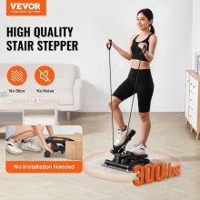 VEVOR Stepper à Torsion pour Fitness à Domicile avec Bande de Résistance Noir