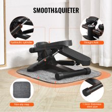 VEVOR Mini Stepper d’Exercices Fitness à Domicile avec Bande de Résistance Noir