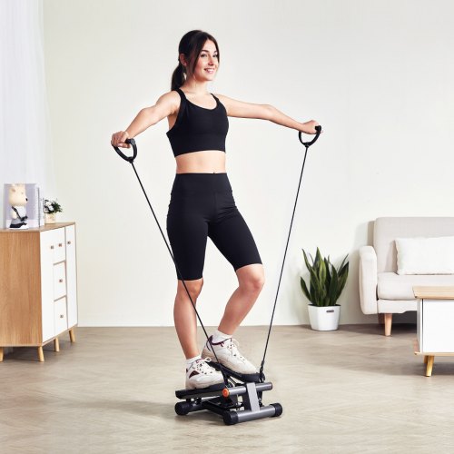 Mini Stepper Pour La Maison Avec élastiques De Résistance – Appareil Fitness Compact Et Silencieux Pour Muscler Jambes Et Fessiers