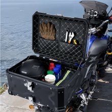 VEVOR Top case coffre arrière de moto universel étanche en alliage d'alu 65 L