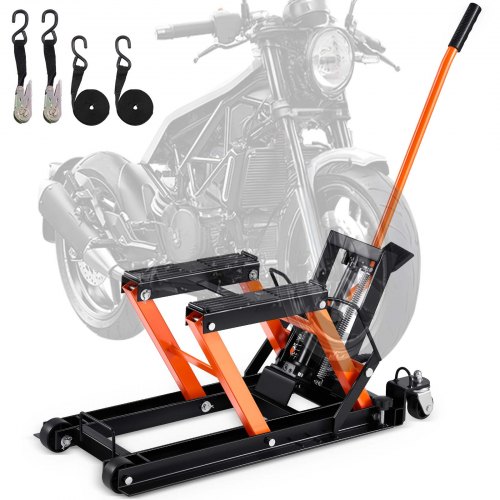 VEVOR Cric Moto Hydraulique 700 Kg - Pont Élévateur 12-38,5 Cm Avec Plate-Forme Antidérapante Et Roulettes