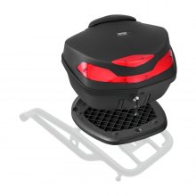 VEVOR Top case boîte supérieure de moto universelle durable en PP 48 L noir