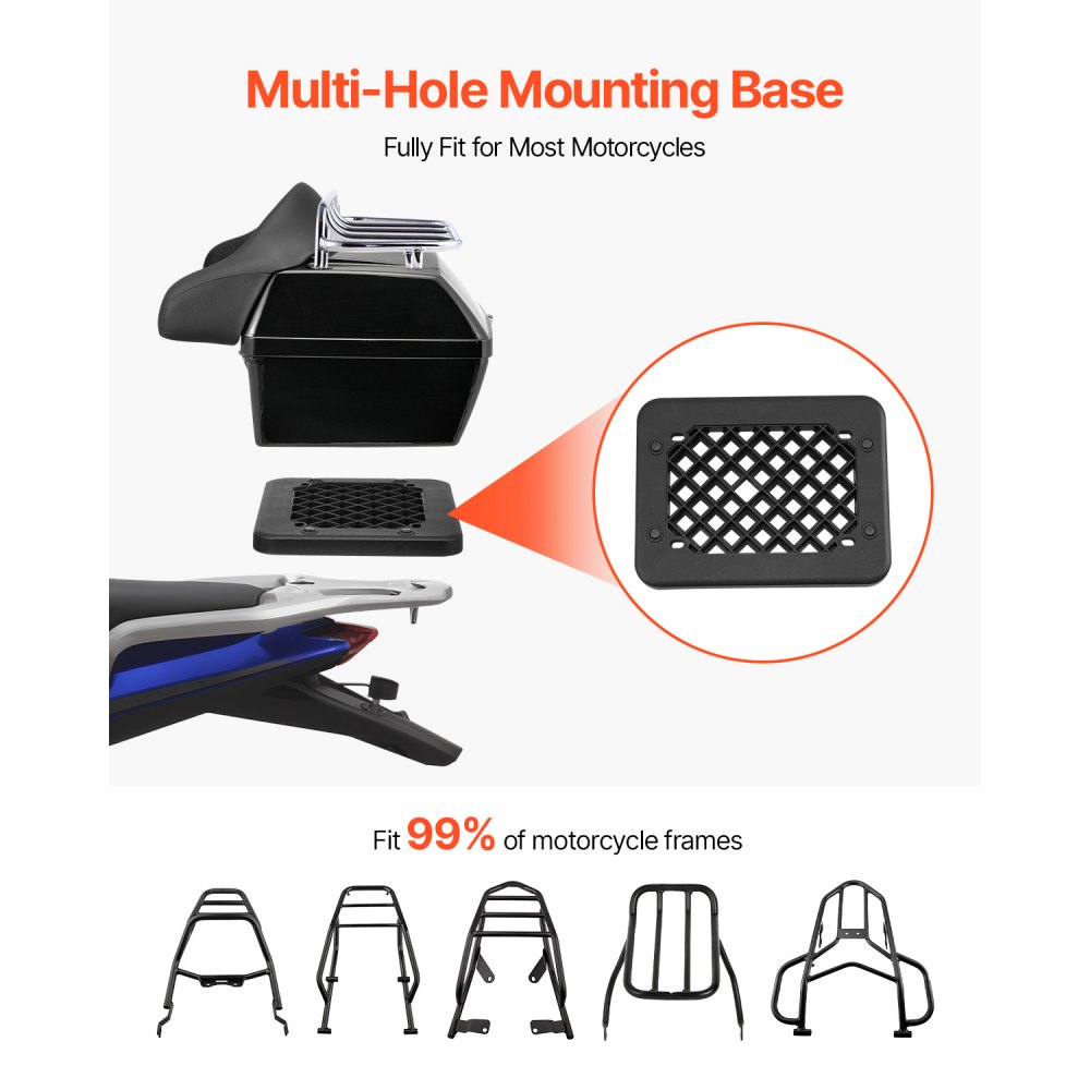 Top case moto universel durable en PP