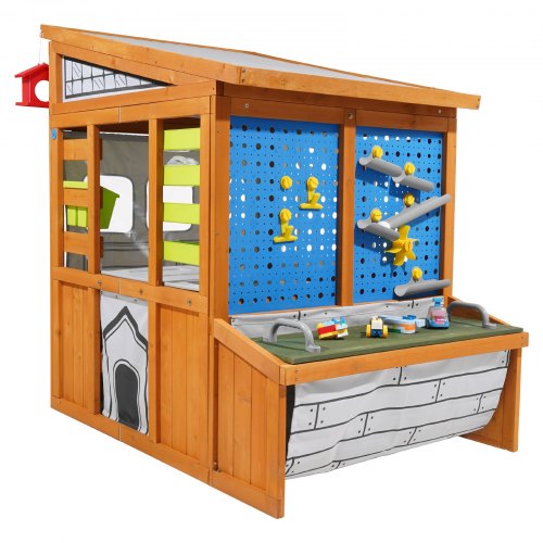 Maisonnette VEVOR 2-en-1 Intérieur/extérieur Pour Enfants Dès 1 An – Avec Toboggan, Panier De Basket, Tunnel, Télescope Et Tableau D’activités – Jeu Actif Et Imaginatif Garanti !