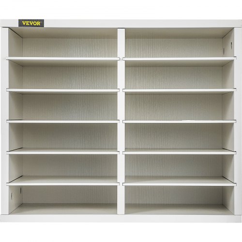 Organisateur De Bureau En Bois VEVOR 12 Compartiments Blanc - Dimensions 52x30,5x41 Cm