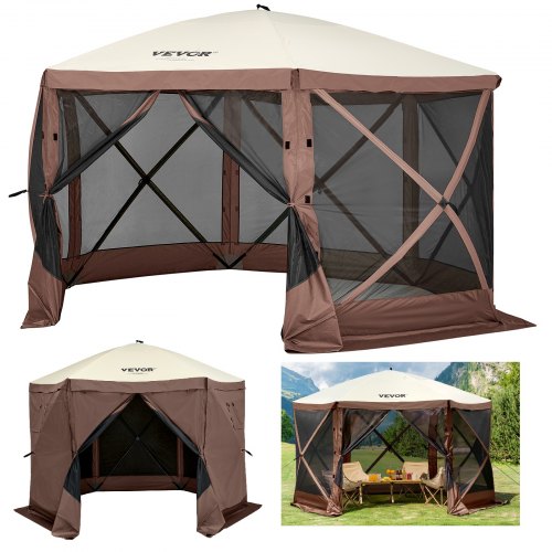 Tente Pop-Up 6-8 Personnes - Imperméable, 2 Portes, 2 Fenêtres, Installation Rapide, Pour Camping Et Plage - 11