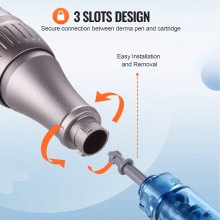 VEVOR Stylo microneedling professionnel électrique M8S 6 vitesses 12 aiguilles