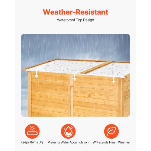VEVOR Abri De Jardin En Métal 186x121 Cm - Rangement Extérieur Verrouillable Pour Outils, Vélos, Poubelles - Toit Pointu Résistant