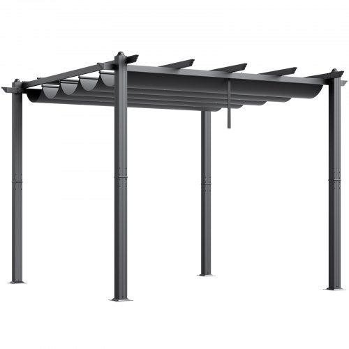 Pergola Tonnelle 3x4 M LZQ - Toit Ouvrant Réglable, Cadre Acier, Polyester Enduit PA - Pour Jardin, Terrasse, Piscine