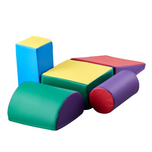 Blocs D'escalade En Mousse Pour Bébés 6 Mois à 3 Ans - 5 Pièces, Cuir PU - Jeu Intérieur Pour Ramper, Grimper, Glisser - 5