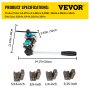VEVOR Kit d'outils d'évasement de conduite de frein Double outil d'évasement 45° pour tube de 3/16" à 3/8