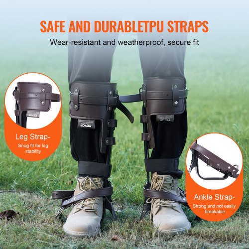 Équipement D’escalade D’arbre – Crampons En Acier 45# – Charge 100 Kg – Avec Ceinture De Sécurité 2m Et Corde – Pour Cueillette Ou Grimpe En Intérieur/extérieur