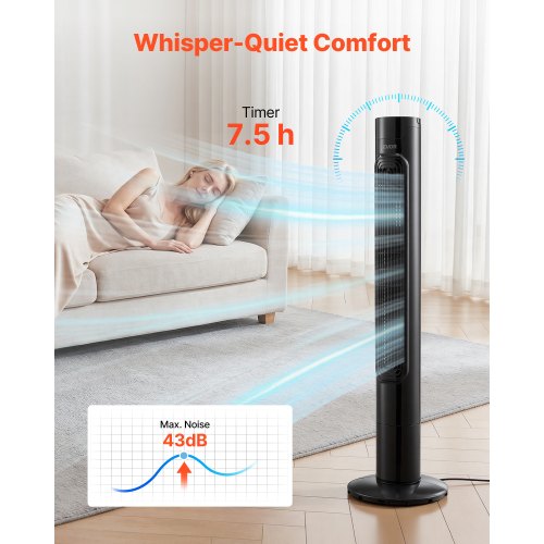 Ventilateur tour | oscillant | 3 niveaux | Télécommande | Ventilateur | Ventilateur | Ventilateur sur pied | Ventilateur colonne | Ventilateur de sol | Ventilateur de sol | Minuterie | Refroidisseur