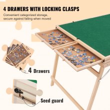 VEVOR Table de Puzzle 1500 Pièces Planche de Puzzle 865x660 mm avec 4 Tiroirs et Couverture Plateau Casse-Tête Inclinable Pieds Pliables Organisateur de Puzzle pour Amateurs de Puzzle Enfants Adultes