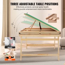 VEVOR Table de Puzzle 1500 Pièces Planche de Puzzle 865 x 660 mm avec 4 Tiroirs et Couverture Plateau Casse-Tête Réglable Pieds Pliables Organisateur de Puzzle pour Amateurs de Puzzle Enfants Adultes