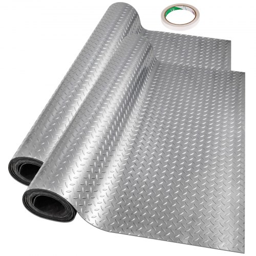 Tapis De Sol PVC Antidérapant Emmevi - 140cm Largeur - Vendu Au Mètre - Gris - Pour Fourgon, Escalier