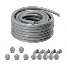 VEVOR Conduit électrique flexible PVC étanche aux liquides 12,7 mm 30,5 m IP65