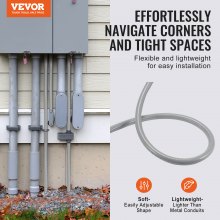 VEVOR Conduit électrique flexible PVC étanche aux liquides 25,4 mm 30,5 m IP65