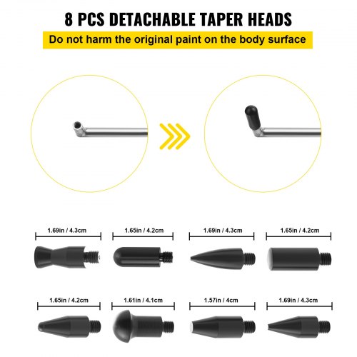 Kit Réparation Bosses Sans Peinture - Marteau En Acier + Têtes De Taraudage - Pour Carrosserie Voiture, Métal