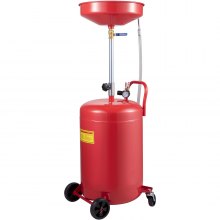 VEVOR Réservoir de vidange d'huile usagée 80 L, récipient de vidange d'huile portable, drainage de transfert de carburant fluide, hauteur d'entonnoir réglable, avec vanne de régulation de pression