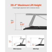 VEVOR Pont Élévateur Réglable Lève-voiture Capacité 3175,1 kg avec Télécommande