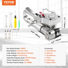 VEVOR Outil de cerclage pneumatique kit de cerclage portatif PP PET 12,7 à 19 mm