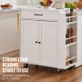 VEVOR Chariot de rangement pour îlot de cuisine station de recharge 66 cm blanc