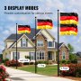 VEVOR Kit de mât de drapeaux allemand télescopique 6090 mm en aluminium noir