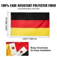 VEVOR Kit de mât de drapeaux allemand télescopique 6090 mm en aluminium noir