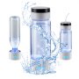 VEVOR Bouteille d’Eau Enrichie en Hydrogène 380 mL, Générateur d’Eau Hydrogénée Portable, Technologie SPE, Ioniseur d'Eau avec Tube d'Inhalation Nasale et Autonettoyant, Tasse de Santé en Verre