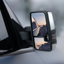 VEVOR Rétroviseurs de remorquage, paire de gauche et droit, miroir de remorquage chauffant électrique pour Chevy Silverado GMC Sierra 2007-2014, avec signal lumineux, dégivrage chauffant, argent