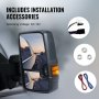 Rétroviseurs de remorquage VEVOR chevrolet silverado, comprend des accessoires d'installation, tension de fonctionnement : cc 12v