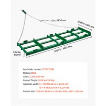 VEVOR Herse Traînée Râteau Niveleur Remorquable 183x50 cm pour VTT UTV Tracteur