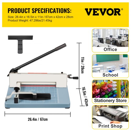 Massicot Guillotine Papier VEVOR A3 A4 500 Feuilles Coupe 42 Cm - Bureau Imprimerie Professionnel