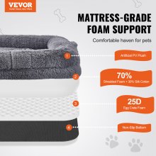 VEVOR Grand lit pour chien de taille humaine velours PV lavable 182x122x25,4 cm