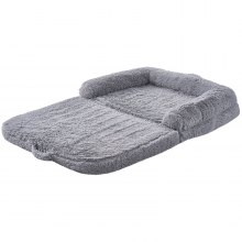 VEVOR Grand lit pour chien de taille humaine velours PV lavable 182x122x25,4 cm