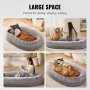 VEVOR Grand lit pour chien de taille humaine lavable en velours PV 182x122x25 cm