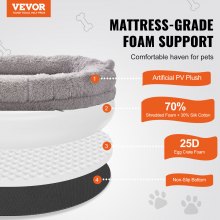 VEVOR Grand lit pour chien de taille humaine lavable en velours PV 182x122x25 cm