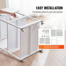 VEVOR Table de Presse à Chaud Support Mobile avec Roues 3 Niveaux Pliable Blanc