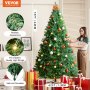 VEVOR Sapin de Noël Artificiel Pré-éclairé 2,28 m 550 LED 1346 Pointes Branches