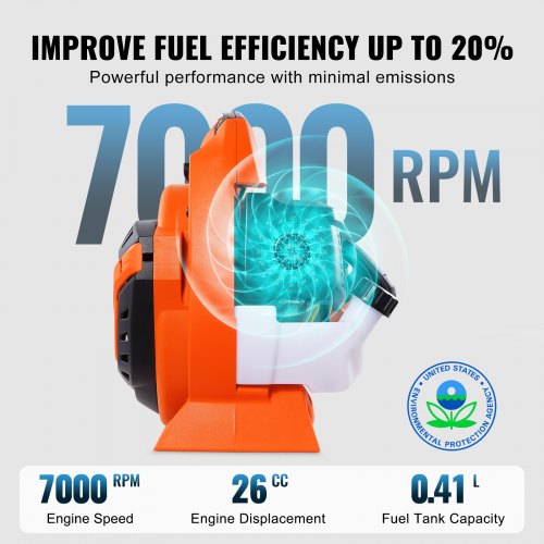 Souffleur De Feuilles à Essence 26CC 270 Km/h - Extolern Portable Léger Avec Sangle, Idéal Pour Jardin, Patio Et Allées