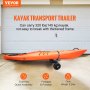 VEVOR Chariot de Kayak 145 kg Chariot de Transport Canoë Détachable avec Roues Pleines 25,4 cm Largeur Ajustable Pied de Support Antidérapant pour