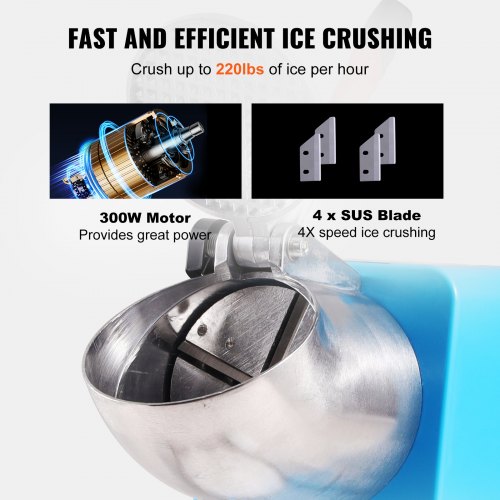 Broyeur à Glace Électrique VEVOR - 100 Kg/h, 300 W - Parfait Pour Cocktails, Granitas & Bars