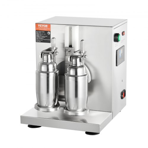 VEVOR Mixeur Electrique pour Milkshakes 2 Tetes Machine a Milkshake 500 W 3 Vitesses 15000/18000