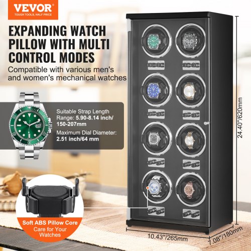 Boitier Montre Automatique Remontoir Automatique Pour 4 Montres - Moteur Ultra-Silencieux, 4 Modes De Rotation - Boîtier Cuir PU Noir - Mcbazel Boitier Montre Automatique Remontoir Automatique Pour 4 Montres - Moteur Ultra-Silencieux, 4 Modes De Rotation - Boîtier Cuir PU Noir - Mcbazel