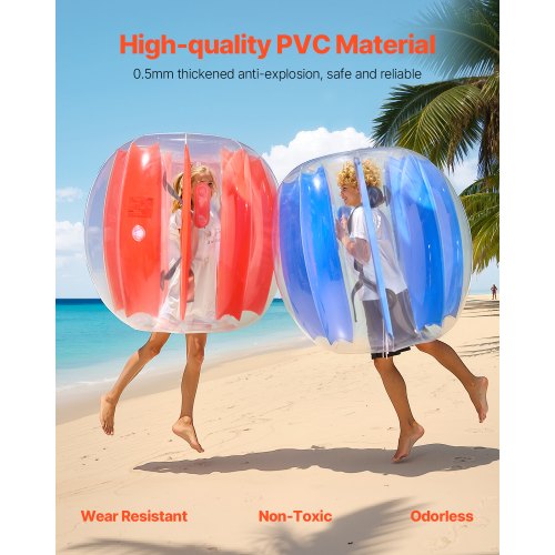 Ballon Sumo Gonflable VEVOR – 2 Pièces – 1,5 M – Bulle Pare-chocs Rouge Et Bleue